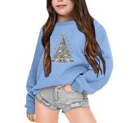 Divertido suéter navideño para niña, sudadera navideña de forro polar para niños, rojo, cálido suéter de Navidad, informal, ropa de Navidad, adolescentes y niñas