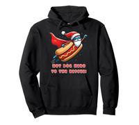 Divertido superhéroe Hot Dog Hero Santa Claus Navidad vacaciones Sudadera con Capucha