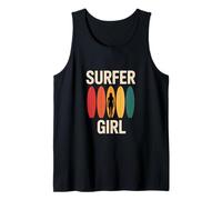 Divertido Surfer Chica Vintage Retro Océano Olas Surfeando Camiseta sin Mangas