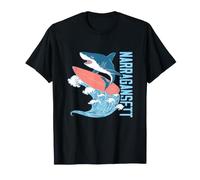 Divertido Surfing Shark Narragansett Rhode Island Vacaciones Camiseta