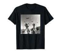 Divertido Suricata posa para una Selfie Mientras los ovnis vuelan extraño Camiseta