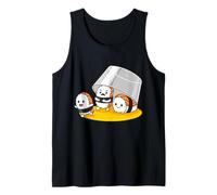 Divertido Sushi Escape Cartoon Kawaii Arte de Comida Japonesa Camiseta sin Mangas