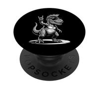 Divertido T-Rex Dino Loving Rock and Roll Heavy Metal Música Rock PopSockets PopGrip Adhesivo