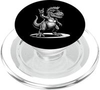 Divertido T-Rex Dino Loving Rock and Roll Heavy Metal Música Rock PopSockets PopGrip para MagSafe