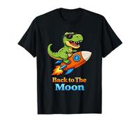 Divertido T Rex Rocket Back to The Moon Dinosaurio Amante Niños Niños Camiseta