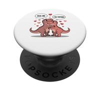 Divertido T Rex San Valentín Pareja Abrázame Meme Dinosaurio PopSockets PopGrip Adhesivo