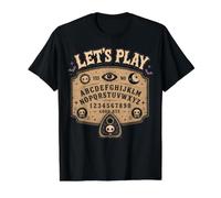 Divertido Tablero gótico de Ouija Let's Halloween Play Camiseta gráfica económica, Hombre, Negro, XL