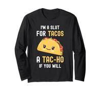 Divertido Taco, Soy una Zorra para Tacos, Linda y Adorable Comida Kawaii Manga Larga