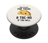 Divertido Taco, Soy una Zorra para Tacos, Linda y Adorable Comida Kawaii PopSockets PopGrip Adhesivo