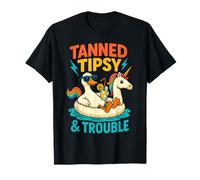 divertido Tanned Tipsy and Trouble ganso Summer Fun Party Camiseta