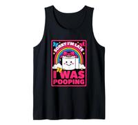 Divertido Tarde para el Trabajo Diciendo era Caca humorístico Camiseta sin Mangas