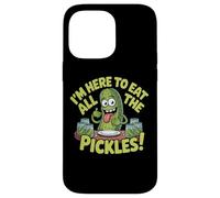 Divertido Tarro de pepinillos con Texto en inglés I'm Here to Eat All The Pickles para Amantes de la Carcasa para iPhone 14 Pro MAX