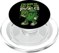 Divertido Tarro de pepinillos con Texto en inglés I'm Here to Eat All The Pickles para Amantes de la PopSockets PopGrip para MagSafe