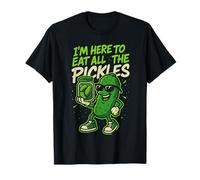 Divertido Tarro de pepinillos con Texto en inglés I'm Here to Eat All The Pickles para Amantes de la Camiseta