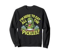 Divertido Tarro de pepinillos con Texto en inglés I'm Here to Eat All The Pickles para Amantes de la Sudadera