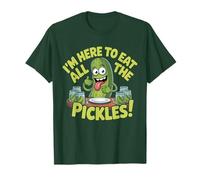Divertido Tarro de pepinillos con Texto en inglés I'm Here to Eat All The Pickles para Amantes de la Camiseta