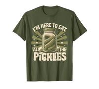 Divertido Tarro de pepinillos con Texto en inglés I'm Here to Eat All The Pickles para Amantes de la Camiseta