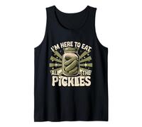 Divertido Tarro de pepinillos con Texto en inglés I'm Here to Eat All The Pickles para Amantes de la Camiseta sin Mangas