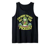 Divertido Tarro de pepinillos con Texto en inglés I'm Here to Eat All The Pickles para Amantes de la Camiseta sin Mangas