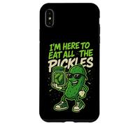 Divertido Tarro de pepinillos con Texto en inglés I'm Here to Eat All The Pickles para Amantes de la Carcasa para iPhone XS MAX