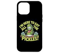 Divertido Tarro de pepinillos con Texto en inglés I'm Here to Eat All The Pickles para Amantes de la Carcasa para iPhone 12 Pro MAX