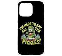 Divertido Tarro de pepinillos con Texto en inglés I'm Here to Eat All The Pickles para Amantes de la Carcasa para iPhone 15 Pro MAX