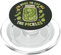 Divertido Tarro de pepinillos con Texto en inglés I'm Here to Eat All The Pickles para Amantes de la PopSockets PopGrip para MagSafe