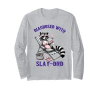 Divertido TDAH diagnosticado con Slay DHD déficit de atención Mapache Manga Larga