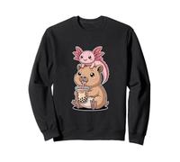 Divertido té de Capibara Boba Axolotl Kawaii Chibi Lindo Sudadera