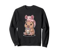 Divertido té de Capibara Boba Axolotl Kawaii Chibi Lindo Sudadera