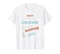 Divertido Tejido de Punto, diseño de Punto para tejedor Camiseta gráfica económica, Hombre, Blanco, M