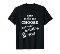 Divertido Tejido de Punto, diseño de Punto para tejedor Camiseta gráfica económica, Hombre, Negro, S