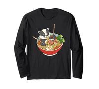 Divertido tejón japonés Ramen Fideos Bowl Japón Zoológico Chico Chica Manga Larga