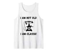 Divertido teléfono con dial giratorio antiguo I'm not old I'm classic Camiseta sin Mangas