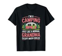 Divertido Texto en inglés Camping Grandma Mucho más Fresco Camiseta