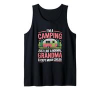 Divertido Texto en inglés Camping Grandma Mucho más Fresco Camiseta sin Mangas