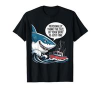 Divertido tiburón Barco tamaño Humor océano Pesca sarcástico Dicho Camiseta