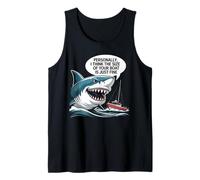 Divertido tiburón Barco tamaño Humor océano Pesca sarcástico Dicho Camiseta sin Mangas