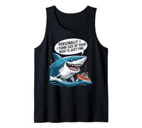Divertido tiburón Barco tamaño Humor océano Pesca sarcástico Dicho Camiseta sin Mangas