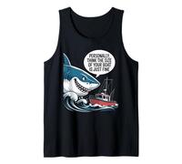 Divertido tiburón Barco tamaño Humor océano Pesca sarcástico Dicho Camiseta sin Mangas