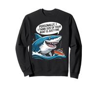 Divertido tiburón Barco tamaño Humor océano Pesca sarcástico Dicho Sudadera