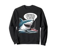 Divertido tiburón Barco tamaño Humor océano Pesca sarcástico Dicho Sudadera