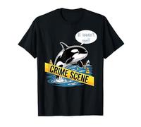 Divertido Tiburón Crimen Escena Orca Killer Whale Kawaii Sea Panda Camiseta