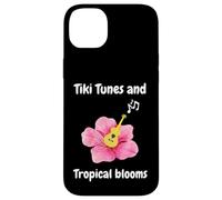 Divertido tiki música cita tropical hibisco flor amante de la guitarra Carcasa para iPhone 14 Plus
