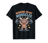 Divertido Trabajando En Mi Mooscles Diciendo Moose Gym Humor Camiseta