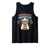Divertido Trabajando En Mi Mooscles Diciendo Moose Gym Humor Camiseta sin Mangas