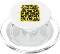 Divertido Trabajo Desde casa Personal reunión Arte Amarillo PopSockets PopGrip para MagSafe
