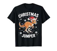 Divertido Traje de Fiesta de Canguro de Navidad, Escena de Nieve Animal Camiseta