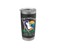 Divertido traje de fiesta de jubilación de pingüino jubilado 2025 Vaso térmico de acero inoxidable de doble pared
