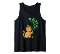 Divertido trébol de Burbujas de Gato irlandés del día de San Patricio Camiseta sin Mangas